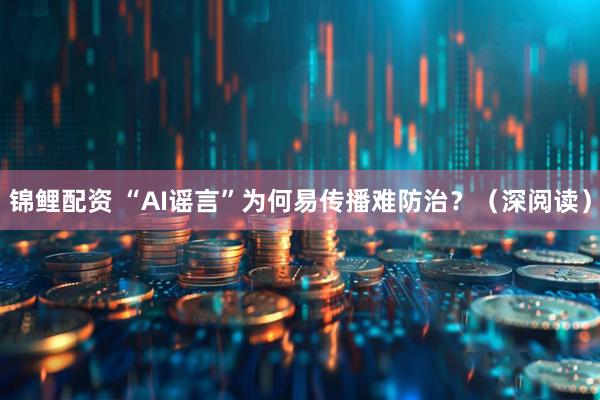 锦鲤配资 “AI谣言”为何易传播难防治？（深阅读）